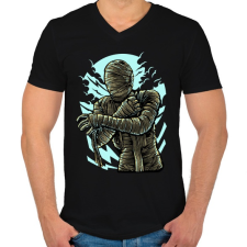 PRINTFASHION Múmia - Férfi V-nyakú póló - Fekete férfi póló