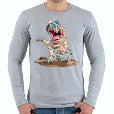 PRINTFASHION Mumia T-rex - Férfi hosszú ujjú póló - Sport szürke férfi póló