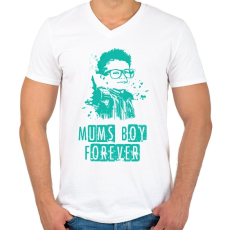 PRINTFASHION mumsboy - Férfi V-nyakú póló - Fehér