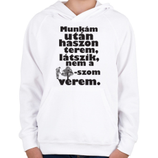 PRINTFASHION munkám után.b - Gyerek kapucnis pulóver - Fehér