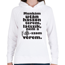 PRINTFASHION munkám után.b - Női kapucnis pulóver - Fehér női pulóver, kardigán