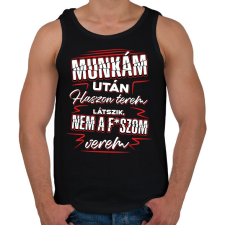 PRINTFASHION Munkám után haszon PIROS - Férfi atléta - Fekete atléta, trikó