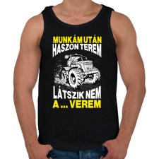PRINTFASHION Munkám után haszon terem, látszik nem a ... verem. - Férfi atléta - Fekete atléta, trikó