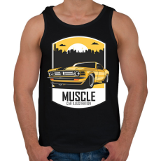PRINTFASHION Muscle car - Férfi atléta - Fekete