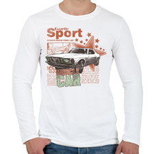 PRINTFASHION muscle car - Férfi hosszú ujjú póló - Fehér férfi póló
