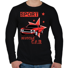 PRINTFASHION Muscle car - Férfi hosszú ujjú póló - Fekete