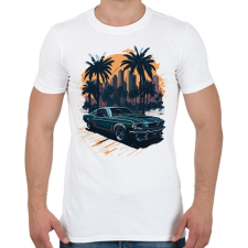 PRINTFASHION muscle car - Férfi póló - Fehér férfi póló