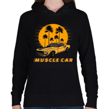 PRINTFASHION muscle car - Női kapucnis pulóver - Fekete női pulóver, kardigán