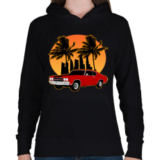 PRINTFASHION Muscle car - Női kapucnis pulóver - Fekete