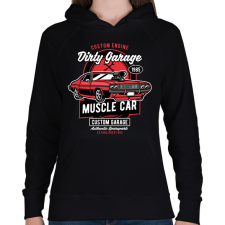 PRINTFASHION Muscle car - Női kapucnis pulóver - Fekete női pulóver, kardigán