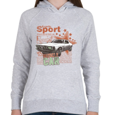 PRINTFASHION Muscle Car - Női kapucnis pulóver - Sport szürke