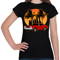 PRINTFASHION Muscle car - Női póló - Fekete