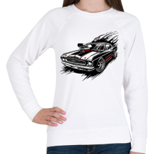 PRINTFASHION Muscle car - Női pulóver - Fehér női pulóver, kardigán