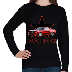 PRINTFASHION Muscle car - Női pulóver - Fekete