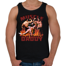 PRINTFASHION Muscle Daddy - Férfi atléta - Fekete atléta, trikó