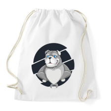 PRINTFASHION Muscle dog - Sportzsák, Tornazsák - Fehér tornazsák