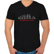 PRINTFASHION Mushroom lover (sötét) - Férfi V-nyakú póló - Fekete
