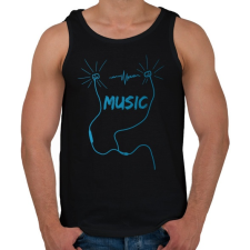 PRINTFASHION music - Férfi atléta - Fekete atléta, trikó