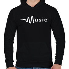 PRINTFASHION music - Férfi kapucnis pulóver - Fekete férfi pulóver, kardigán