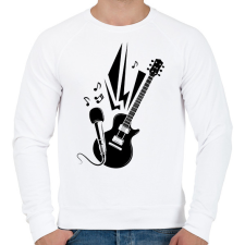 PRINTFASHION Music  - Férfi pulóver - Fehér férfi pulóver, kardigán