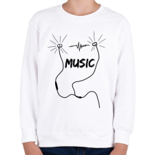 PRINTFASHION music - Gyerek pulóver - Fehér gyerek pulóver, kardigán