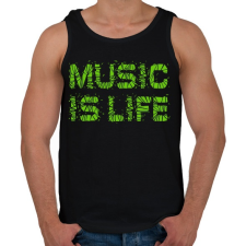 PRINTFASHION Music is life - Férfi atléta - Fekete atléta, trikó