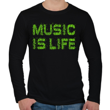 PRINTFASHION Music is life - Férfi hosszú ujjú póló - Fekete férfi póló
