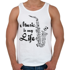 PRINTFASHION music is my life - Férfi atléta - Fehér