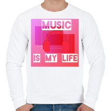 PRINTFASHION music is my life - Férfi pulóver - Fehér férfi pulóver, kardigán
