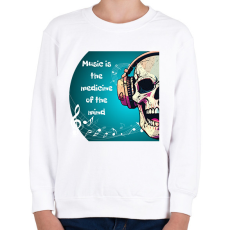 PRINTFASHION Music is the medicine - Gyerek pulóver - Fehér