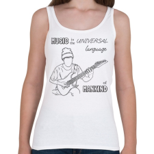 PRINTFASHION Music is the universal language - Női atléta - Fehér női trikó