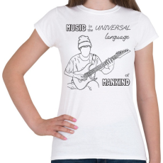 PRINTFASHION Music is the universal language - Női póló - Fehér