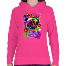 PRINTFASHION MUSIC LOVERS - Női kapucnis pulóver - Fukszia