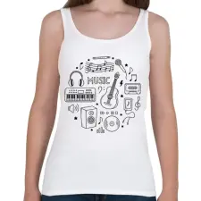 PRINTFASHION music - Női atléta - Fehér női trikó
