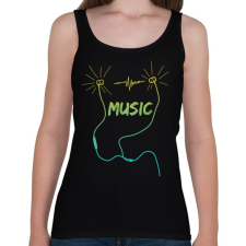 PRINTFASHION music - Női atléta - Fekete női trikó