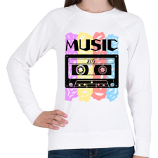PRINTFASHION MUSIC  - Női pulóver - Fehér női pulóver, kardigán