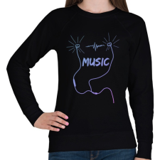 PRINTFASHION music - Női pulóver - Fekete női pulóver, kardigán