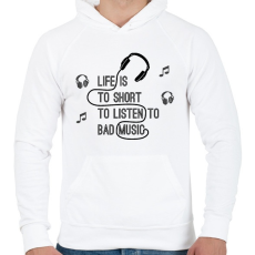 PRINTFASHION musicc - Férfi kapucnis pulóver - Fehér