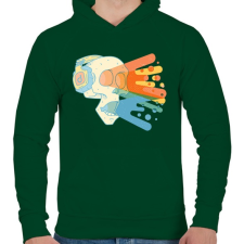 PRINTFASHION Musiclover - Férfi kapucnis pulóver - Sötétzöld férfi pulóver, kardigán