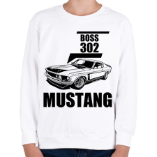PRINTFASHION mustang boss 302 - Gyerek pulóver - Fehér gyerek pulóver, kardigán