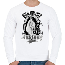 PRINTFASHION mustang - Férfi pulóver - Fehér férfi pulóver, kardigán