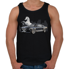 PRINTFASHION Mustang GT500 - Férfi atléta - Fekete