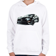 PRINTFASHION Mustang - Gyerek kapucnis pulóver - Fehér