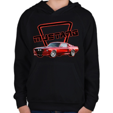 PRINTFASHION Mustang  - Gyerek kapucnis pulóver - Fekete gyerek pulóver, kardigán