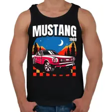 PRINTFASHION Mustang mach 1969 - Férfi atléta - Fekete atléta, trikó
