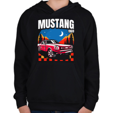 PRINTFASHION Mustang mach 1969 - Gyerek kapucnis pulóver - Fekete