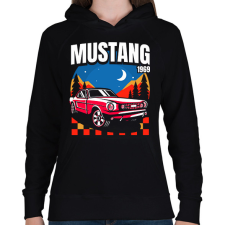 PRINTFASHION Mustang mach 1969 - Női kapucnis pulóver - Fekete női pulóver, kardigán