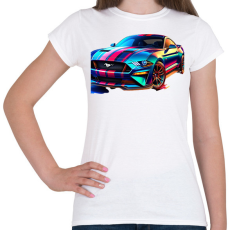 PRINTFASHION Mustang  - Női póló - Fehér