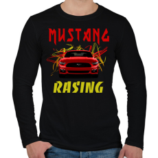 PRINTFASHION MUSTANG RACING 2 - Férfi hosszú ujjú póló - Fekete