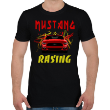 PRINTFASHION MUSTANG RACING 2 - Férfi póló - Fekete férfi póló